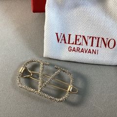 【VALENTINO 】Vロゴ キラキラビジューヘアピン ヘアクリップ VALENTINO 】Vロゴ キラキラビジューヘアピン ヘアクリップ