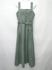 ◇ ⊇ ◎ Ray Cassin レイカズン ベロア調 ロング キャミソールワンピース サイズF ダークグリーン系 レディース P  【1409090026393】