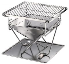 【大人気】キャンピングムーン（CAMPING MOON）XS 焚き火台 BBQグリルDX 炭床 網ブリッジ プレート 収納パック フルセット 23人用 X-MINI-Pro.