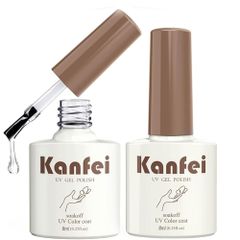 【迅速発送】kanfei ジェルネイル トップコート ピールオフベースコート 26ml(トップジェルコート13ml×1本&剥がせるベースジェルコート13ml×1本) ノンワイプ 拭き取り不要 大容量 UV/LED対応