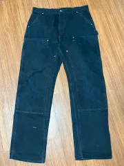 【美品】Carhartt カーハート ダブルニー ブラック w36×l34 USA製 carharttカーハート ダブルニー ダック地 ペインター