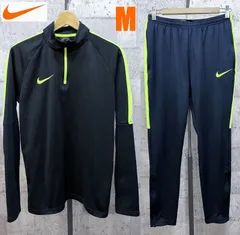 美品 ナイキ DRI-FIT アカデミー ドリルトップ/パンツ ジャージ 上下セットアップ M メンズ NIKE ブラック サッカー フットサル トレーニング 練習着