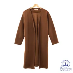 ☆美品☆ chocol raffine robe ショコラフィネローブ アウター ノーカラーコート 前開き カジュアル おしゃれ 長袖 レディース ブラウン F 901-14811 送料無料 古着