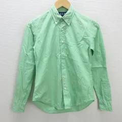 G■ラルフローレン/POLO Ralph Lauren 長袖BDシャツ/コットン【7】緑系/LADIES/111【中古】■