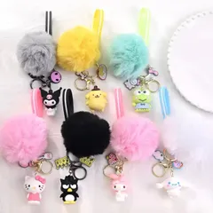 サンリオシリーズ ピンクver キャラクターマスコット キーホルダー ストラップ ハローキティー シナモロール クロミちゃん マイメロディ ポムポムプリン バットバツ丸
