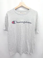 ◇ ⊂ Champion チャンピオン ロゴ シンプル カジュアル 半袖 Tシャツ カットソー サイズM ライトグレー メンズ E  【1411070012197】