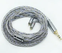 2pin3.5mm JSHiFi-Warrior2pin3.5mmリケーブル 16芯銀メッキ ケーブル 2pin3.5mmイヤホンアップグレードケーブル 2pinイヤフォン交換ケーブル 2pin3.5mm