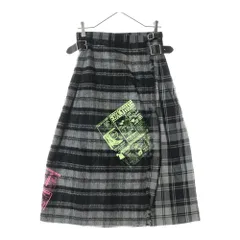 HYSTERIC GLAMOUR (ヒステリックグラマー) オニールオブダブリン タータンチェック ウール ロングスカート ラップスカート グレー レディース 01193AK01