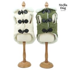【閉店セール60%OFF】ボアダッフルベスト　コーデュロイ　アイボリー　暖かい　犬服