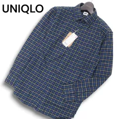 【新品 未使用】 UNIQLO ユニクロ 秋冬★ 長袖 フランネル チェック シャツ Sz.S メンズ