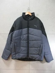 PUMA プーマ パテッドジャケット 中綿ダウン ロゴプリント バイカラー グレー系 XLサイズ 594753