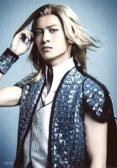 【中古】生写真(男性) 菊池修司(CAMUS)/上半身・衣装青・グレー・左向き・右手頭・背景水色・キャラクターショット/舞台「劇団シャイニング from うたの☆プリンスさまっ♪『JOKER TRAP』」ブロマイドセットB