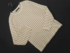 BEAMS ビームス ボーダー 長袖 Tシャツ sizeS/白ｘベージュ ■◇ メンズ