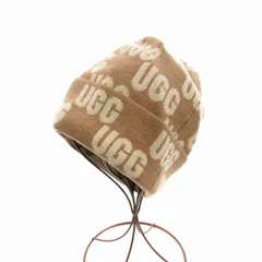 アグ UGG Checked Graphic Logo Beanie チェックド グラフィック ロゴ ビーニー ニット帽 帽子 茶 ブラウン 1128のサムネイル