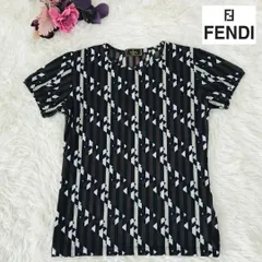 フェンディ カットソー ズッカ ロゴ 総柄 半袖 ストレッチ ビンテージ 茶 黒 FENDI - フェンディ FENDI ズッカ カットソー 衣料品 トップス