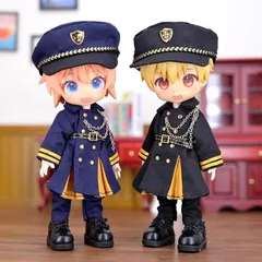 制服11 服 コーデ セット　黒白 男の子シャツ ねんどろいどどーる も可 1/12 着せ替え 衣装 ハンドメイド ドールハウス ウィッグ ヘッド ボ