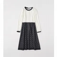 ✶DiDi Guranjie リトルフラワー刺繍 ワンピース✶（オフ×ブラック/38Mサイズ）