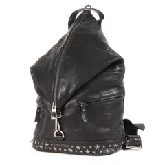 JIMMY CHOO ジミーチュウ スタッズ デザイン バイカー レザー バックパック FITZROY/S Gunmetal リュック バッグ デイパック ブラック 黒 イタリア製 ブランドのサムネイル