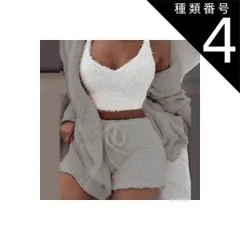 種類4：画像2/3XL セットアップ ルームウェア パジャマ 部屋着 寝巻き ナイトウェア 袖あり ノースリーブ もこもこ モコモコ ふわふわ 3点セット お得 かわいい 大人可愛い カジュアル おしゃれ 大人女子 こなれ感 ラフ ラブリー キュート ガーリー