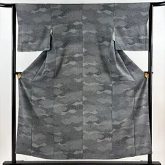 美品 江戸小紋寄せ柄 丈159.5 裄67.5 作家物 保科昭夫 江戸小紋 寄せ柄 裄67.5 色無地 着物 正絹T-4753