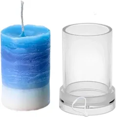 Leiasnow キャンドル モールド 型 円柱 ソイワックス 手作り ハンドメイド ロウソク キャンドルモールド プラスチック( 7x10cm・クリア)