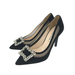 DIANA ダイアナ ポインテッドトゥパンプス 表記サイズ:23cm ビジューバックル/スウェード/23    ブラック レディース / 240001162372