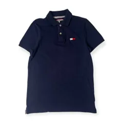 TOMMY HILFIGER トミーヒルフィガー ワンポイント 鹿の子 半袖 ポロシャツ S/P/ネイビー メンズ