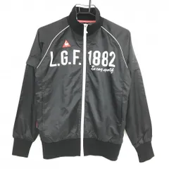 ルコック 2WAYジャケットブルゾン 黒×白 フロントプリント 袖着脱可 メッシュ裏地 レディース M ゴルフウェア le coq sportif