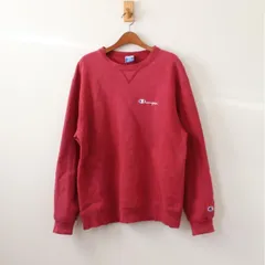 チャンピオン 前V スウェット USA製最終期くらい スクリプトロゴ刺繍  小豆色 L （w-1420111）