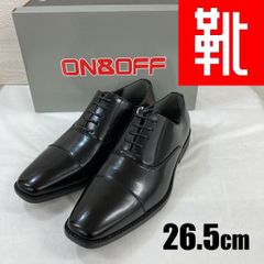 M-455■kutsu.com公式■ON&OFF 防滑ストレートチップビジネス 872　ブラック　26.5㎝