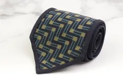 ミラショーン ブランド ネクタイ ウール 小紋柄 メンズ ネイビー mila schon 【中古】