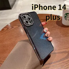 【SHOPS】iPhone14 plus スマホケース 黒 ラメ キラキラ ラインストーン シンプル 軽量 おしゃれ かわいい E028