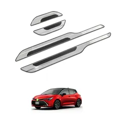 新品 HUAHAO 新型 トヨタ カローラスポーツ 専用 スカッフプレート サイドステップガード サイドステップ トヨタ アクセサリー カローラ スポーツ ステンレス素材 鏡面仕上げ 車用サイドステップ キズ防止 汚れ防止 外装 パーツ 4PCS 取付簡単 カ