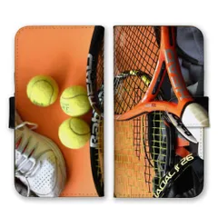 Galaxy S10+ plus SC-04L SCV42 ケース 手帳型 ギャラクシーS10プラス スマホケース 携帯ケース テニス スポーツ スポーティ ラケット コート スニーカー 部活 かっこいい カラー08のサムネイル