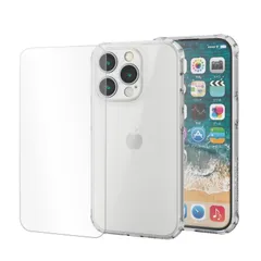 新品 エレコム iPhone14Pro ケース ガラスフィルム付き ZEROSHOCK 耐衝撃 衝撃吸収 半透明 マット 指紋軽減 黄変防止 クリア PMWA22CZEROT3CR