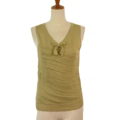 ケーティー キヨコ タカセ  K.T KIYOKO TAKASE K.T LINO カットソー ニット リボン ノースリーブ リネン 11 緑 グリーン