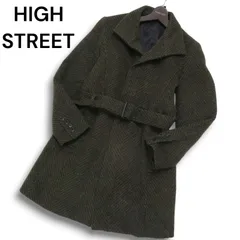 22AW★ HIGH STREET ハイストリート 秋冬 PONTETORTO イタリア生地★ ベルト ウール シャギー スタンド コート Sz.M メンズのサムネイル
