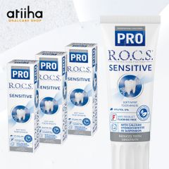 歯磨き粉 ROCS PRO ロックスプロ SENSITIVE センシティブ 94g ソフトミント 3本