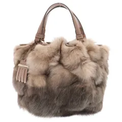 美品✨ TOD'S ハンドバッグ カラーミンク グリーン 本毛皮 リアルファー 美品✨ TOD'S ハンドバッグ カラーミンク グリーン 本毛皮