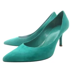 バルダン baldan スエード パンプス ヒール ポインテッドトゥ エメラルドグリーン 緑系 35.5 約22.5㎝