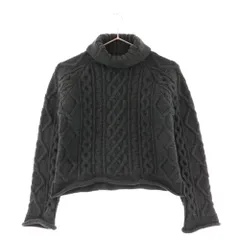 Martin Margiela (マルタンマルジェラ) 21AW Cropped Cable-knit クロップド ケーブルニット 長袖セーター タートルネック グリーン S51GP0229 レディースのサムネイル
