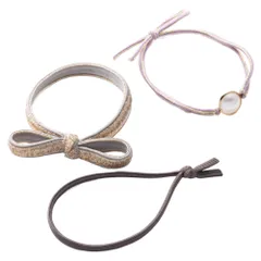 【ラベンダー×ワンサイズ】[Cream dot. クリームドット公式] ヘアアクセサリー レディース 3点セット ヘアゴム 大人っぽい 髪留め まとめ髪 パール リボン 単品使い 大人 シンプル フェードカラー  