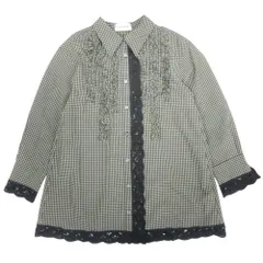 美品 25SS LILY BROWN リリーブラウン フリル シャツワンピース ブラウス カットソー 長袖 レース ONE 黒 ブラック ベージュ レディース 古着 中古 USED