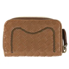 BOTTEGA VENETA ボッテガヴェネタ チェーン デザイン イントレチャート レザー コインケース 114075 VACA1 6205 カード 小銭入れ 財布 ラウンドジップ  ライトブラウン イタリア製 ブランドのサムネイル