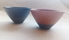 ★他の商品と合わせて購入でお買得になります!コメント下さい★美濃焼　ゆず黒＆赤マット　飯碗　ペア