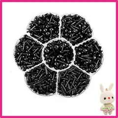 B さし目 ぬいぐるみ 目 と鼻セット差し目 動物 手芸 め 約800個入り（3mm/4mm/5mm /6mm/7mm） ドールメイキング DIY 縫製手作り パーツ （黒、収納ケース付き)