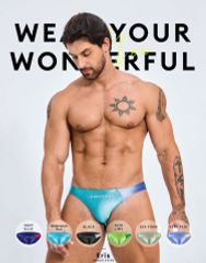 AMORESY Oceanusシリーズ メンズ スイムブリーフ カラミックス スパンデックス 三角 ビーチ 水着
