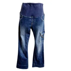 マタニティウェア　おしゃれなブーツカットジーンズ　ゆったり　らくらくジーンズ　ストレッチジーンズ　産後　産前　　M