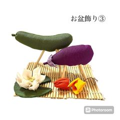 No.635 お盆飾り③ つまみ細工　ハンドメイド