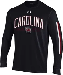 【送料無料】 アンダーアーマー メンズ Tシャツ トップス Under Armour Men's South Carolina Gamecocks Black Performance Cotton Long Sleeve T-Shirt